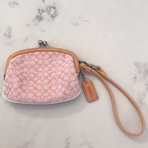 Coach Signature Pink Coin Wristlet
